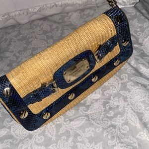 Pre-owned Michael Kors Straw Clutch Purse small